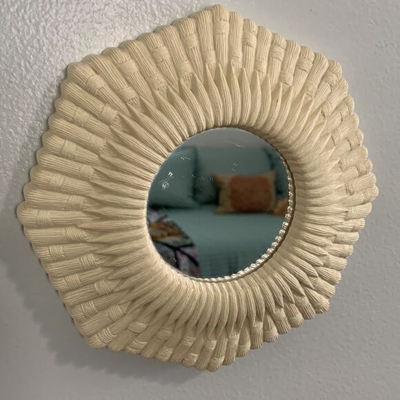 Vintage Small Ornate Plastic Octagonal Accent Mirror - Picture 3 of 16
